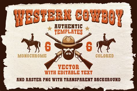 Cowboy Western Logo Template Pack By Agor2012 Thehungryjpeg