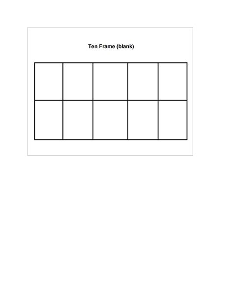 36 Printable Ten Frame Templates Free Templatelab