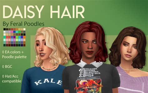 Feral Poodles Sims — Daisy Hair Ts4 Maxis Match Cc A