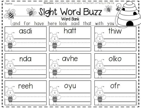 Give your child a boost using our free, printable kindergarten worksheets. Unscramble The Sight Words Worksheets | 99Worksheets