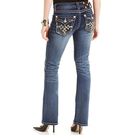 miss me embellished bootcut jeans in blue lyst