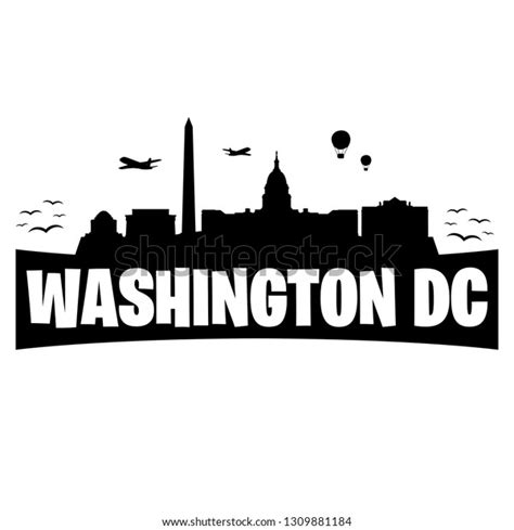 Washington Dc City Skyline Silhouette Banner Stock Vector Royalty Free