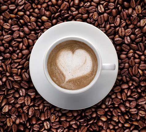 Coffee Cup Of Love Latte Art Heart Shape Clip Path Stock Photo
