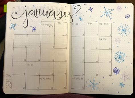 January 2022 Calendar Bullet Journal Calendar Example And Ideas