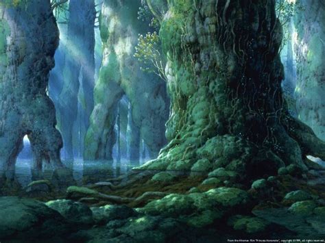 The Forbidden Forest Of Princess Mononoke Mononoke Forest Miyazaki