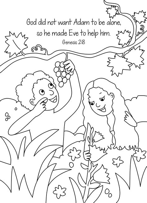 Bible Key Point Coloring Page Adam And Eve Free Childrens Videos