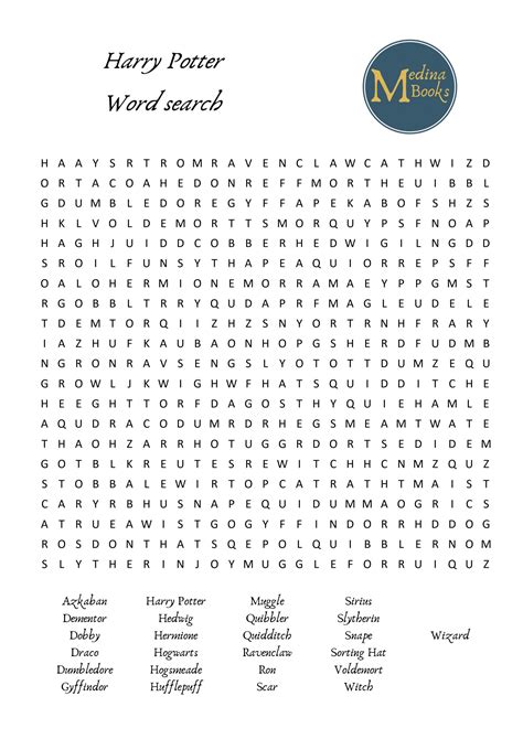 14 Magical Harry Potter Things Word Search Printables Free Printable