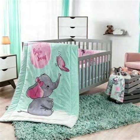 House of bedrooms kids prices. NEW Pink Baby Elephant Crib Girl Bedding Nursery Set 6PC ...