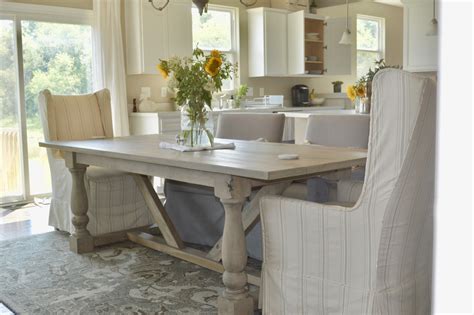 Matching bench for more seating. Feicht & Co. | Grey Farmhouse Table