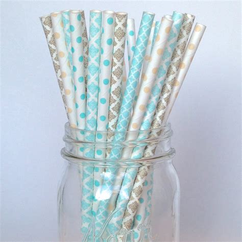 Gold Blue Paper Straws Multipack Cinderella Party Boy Baby