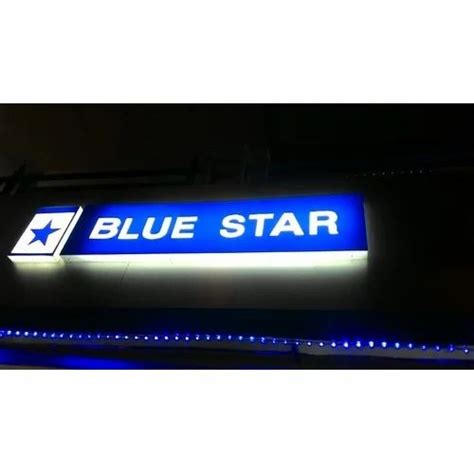 Acrylic Blue Led Sign Board For Advertisement Shape Rectangle At Rs