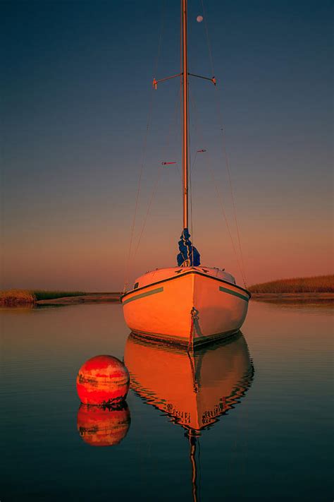 Red Sunrise Reflections On Sailboat Photograph By Darius Aniunas Fine