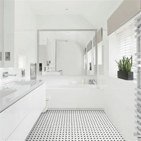 White Basketweave Mosaic White Bathroom Interior Unique Bathroom