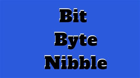 Bit Byte Nibble And Other Data Units Youtube