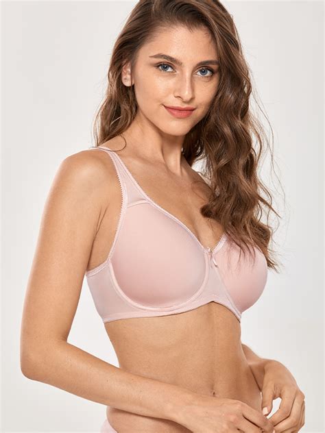 Womens Seamless T Shirt Bra Full Coverage Underwire Lightly Padded