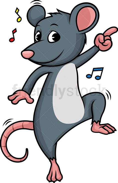 Mouse Dancing Cartoon Clipart Vector Friendlystock