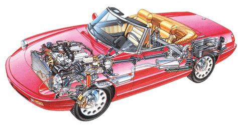 Alfa Romeo Spider Cutaway Drawing In High Quality