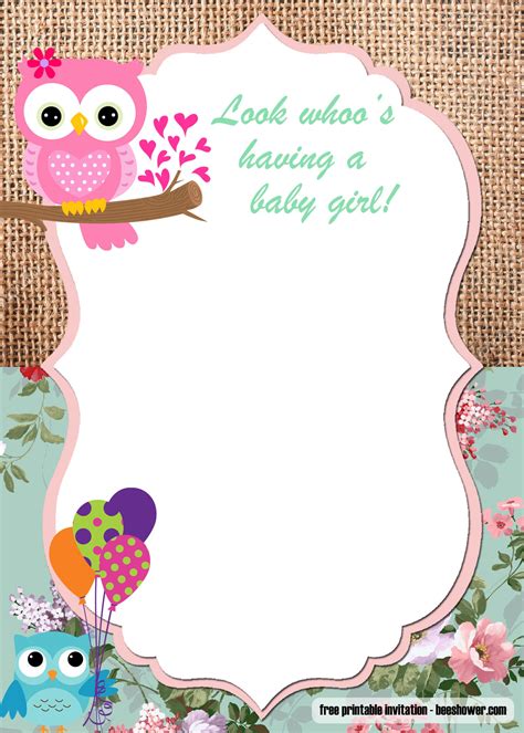 Print this as a thank you card and send it to your friends after a fun baby shower. FREE Printable Owl Baby Shower Invitations Templates | DREVIO