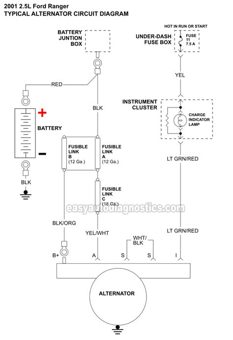 This simplified alternator circuit wiring diagram applies only to the 1998, 1999, and 2000 4.0l ford ranger. 1998 Ford Ranger Stereo Wiring Diagram - 4