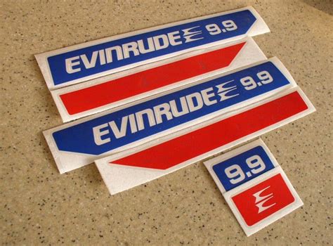 Evinrude Vintage Outboard Motor 99 Hp Decal Kit Blue And Red Etsy