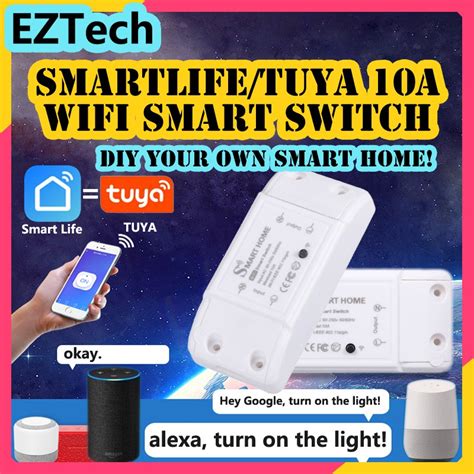 EZTECH SmartLife/TUYA 10A WiFi Smart Switch Remote Control ...