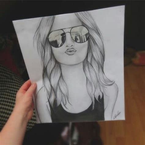 Girl With Sunglasses Drawing Drawings Art Girl With Sunglasses