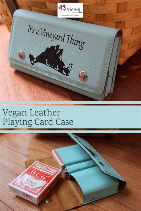 For the more rugged outdoorsy types, leather anything is a good choice. Custom Leather Playing Card Holder, Vegan Leather Card ...