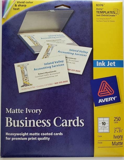 Avery 8376 Matte Ivory Color Business Cards Ink Jet 250 Ct For Sale