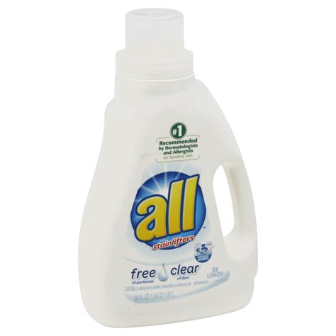 All Free Clear Laundry Detergent With Stainlifters 2x Ultra 50 Fl Oz