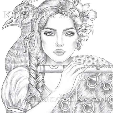 Art And Collectibles Digital Drawing And Illustration Adult Coloring Page