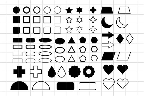 Basic Shapes Svg Cut File Clipart For Silhouette And Cricut Etsy