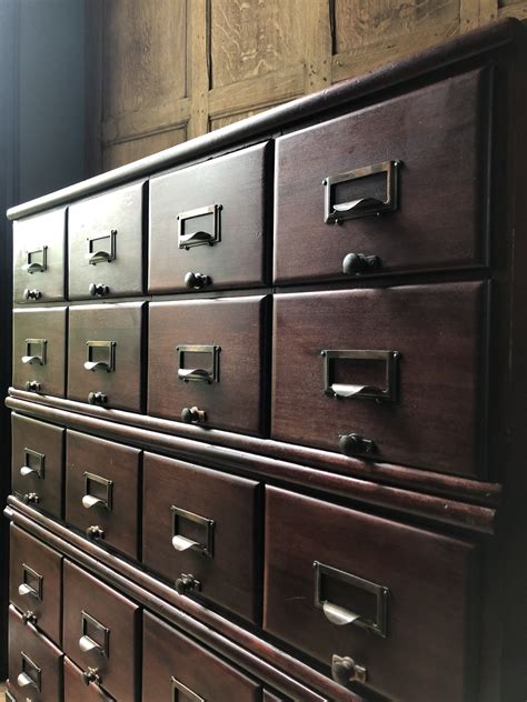 5 out of 5 stars. LARGE Antique Card Catalog, Maple and Brass Card File ...
