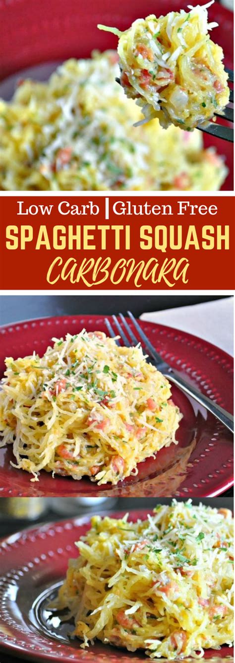 Spaghetti Squash Carbonara Low Carb Gluten Free