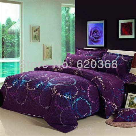 Pure Cotton Thick Reactive Printed Sanding Bedding Setdark Purple Bedding Sheetdoona Duvet