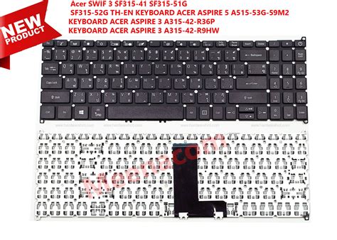 Keyboard Acer คีย์บอร์ด Acer Swif 3 Sf315 41 Sf315 51g Sf315 52g Th En