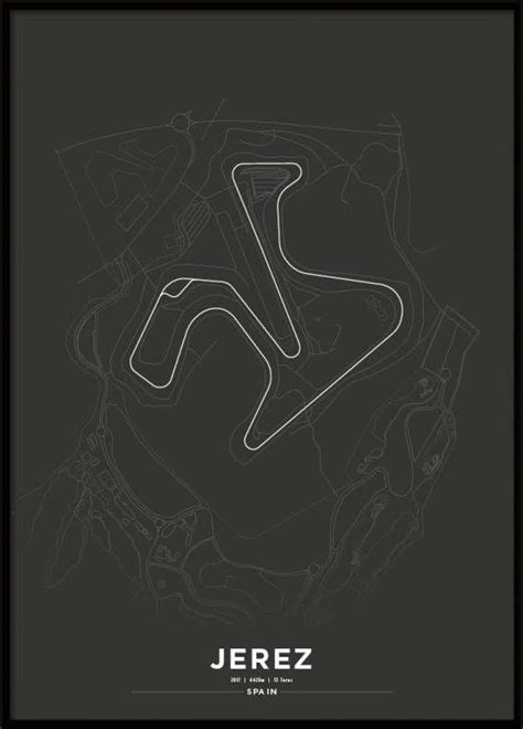 Poster Circuito De Jerez Black Monaco Courses Motogp Race Aryton