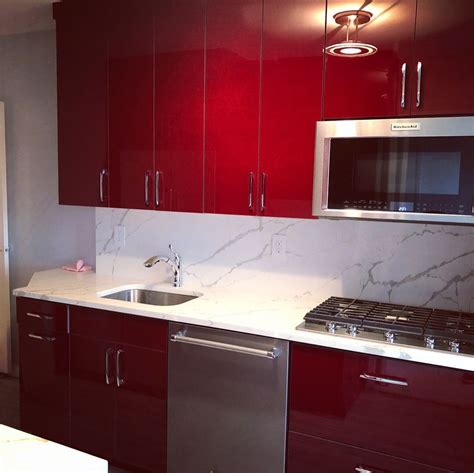 Red Lacquer Kitchen Cabinets Kitchen Cabinets