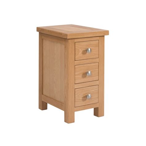 Choose from a quality range of styles to fit your living room, including tall and narrow oak cupboards with doors or drawers. Devon oak narrow 3 drawer bedside