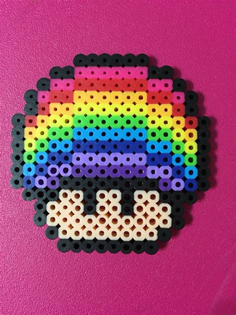 Rainbow Mushroom Perler Beads Done By Breanda Robbins Hama Beads Design