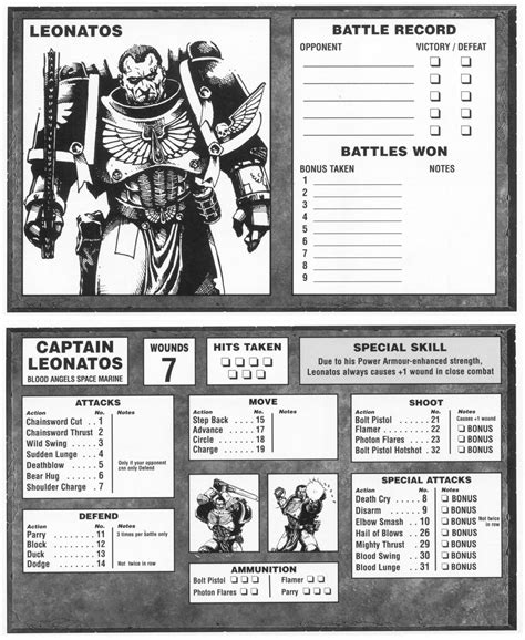 Warhammer 40k Character Sheet Tablepasa