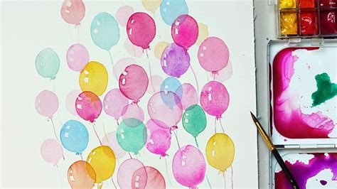 How To Paint Balloons With Watercolors For Beginners Easy And Simple