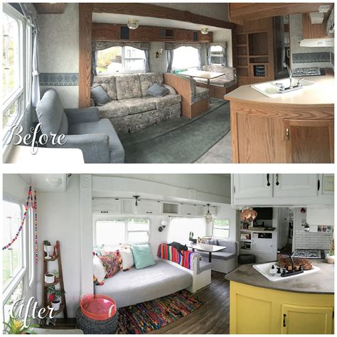 Before And After Fifth Wheel Renovation Remodeled Campers Camper
