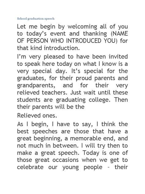 7 Middle School Speech Examples Pdf Examples Graduation Speech