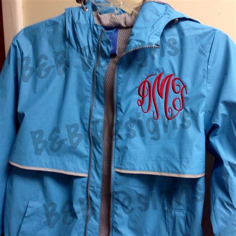 Monogrammed Preppy Rain Jacket With Hood For Women Wind