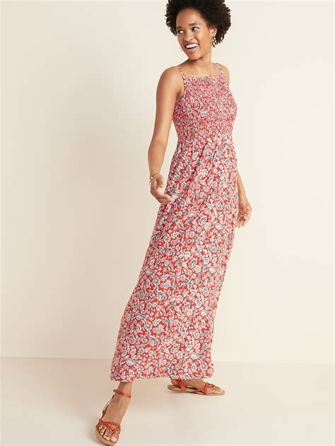 Old Navy Floral Smocked Fit And Flare Maxi Sundress For Women 581882012000