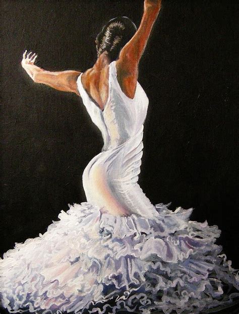 Flamenco Dancer In White By Tam Fleetwood Moody Flamenco Dancers