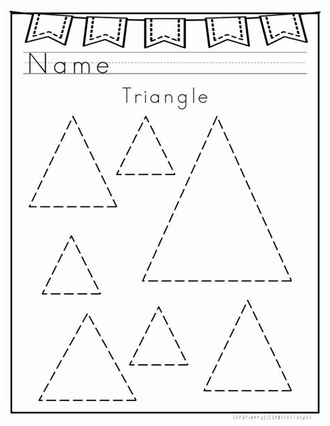 Triangle Tracing Worksheet For Preschool Triangle Worksheet Shapes