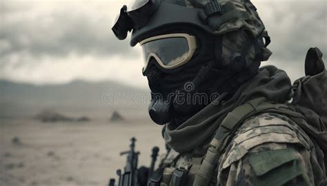 the special forces soldier wreaing tactical helmet stock illustration illustration of armoring