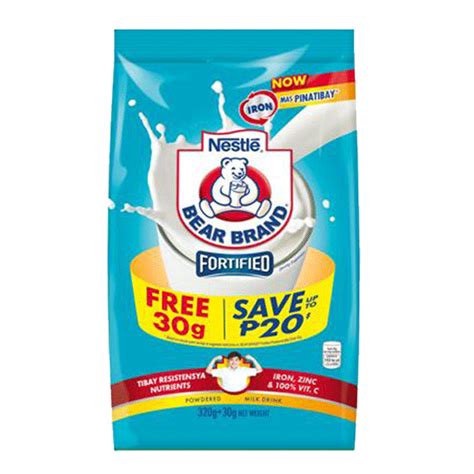 Bear brand fortified powdered milk drink 1600g. Bear Brand Fortified Milk with Iron 320g + FREE 30g ...