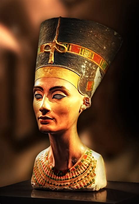Bust Of Nefertiti 3300 Year Old Sculpture Of The Great Royal Wife Of The Egyptian Pharaoh